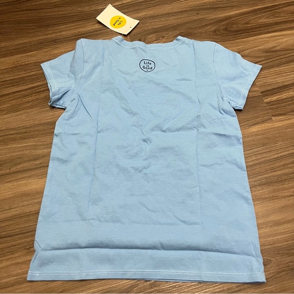 NWT Life Is Good Girls/ boys Treble Maker Crusher Tee L Powder Blue - Picture 3 of 6